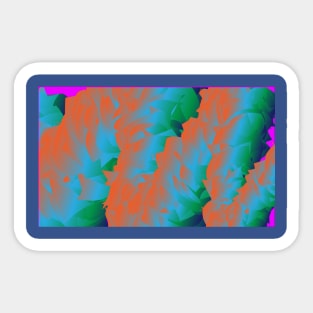 orange blue green zigzag Sticker